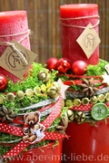 nostalgisches adventsgesteck, klassische adventsgestecke, weihnachtliche gestecke, kerzengesteck rot