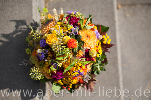 brautstrauß bunt, brautstrauß herbstfarben, brautstrauß orange