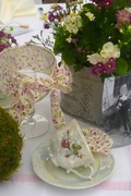 Tischdeko Vintage, altes Porzellan, Mooskugel, Deko Vintage, Vintage-Foto, Hochzeitsdeko